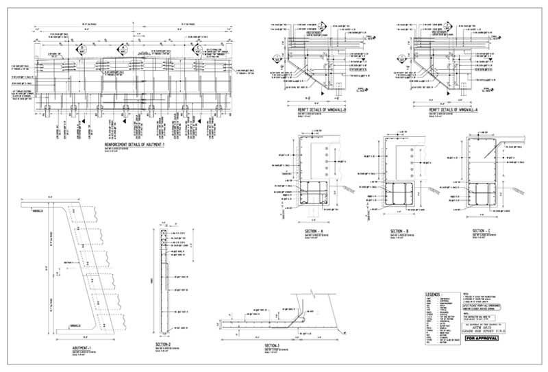 abutment and wingwall